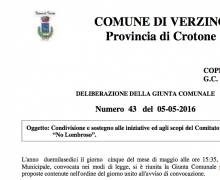 La città di Verzino (KR) è testimonial del Comitato No Lombroso.